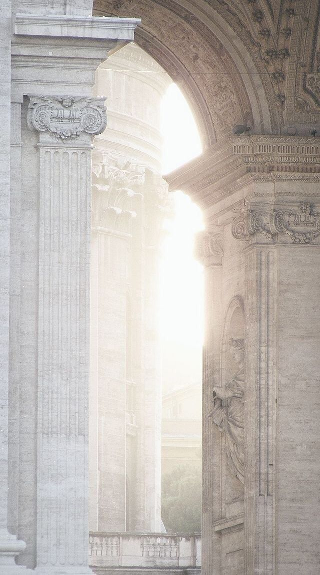 Sunlit classical arch